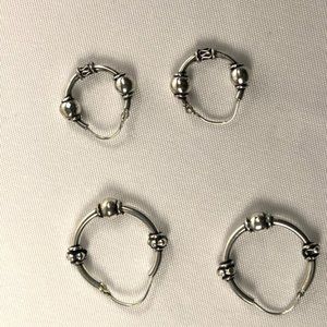 Vintage Hoop Earrings • 925 Sterling Silver